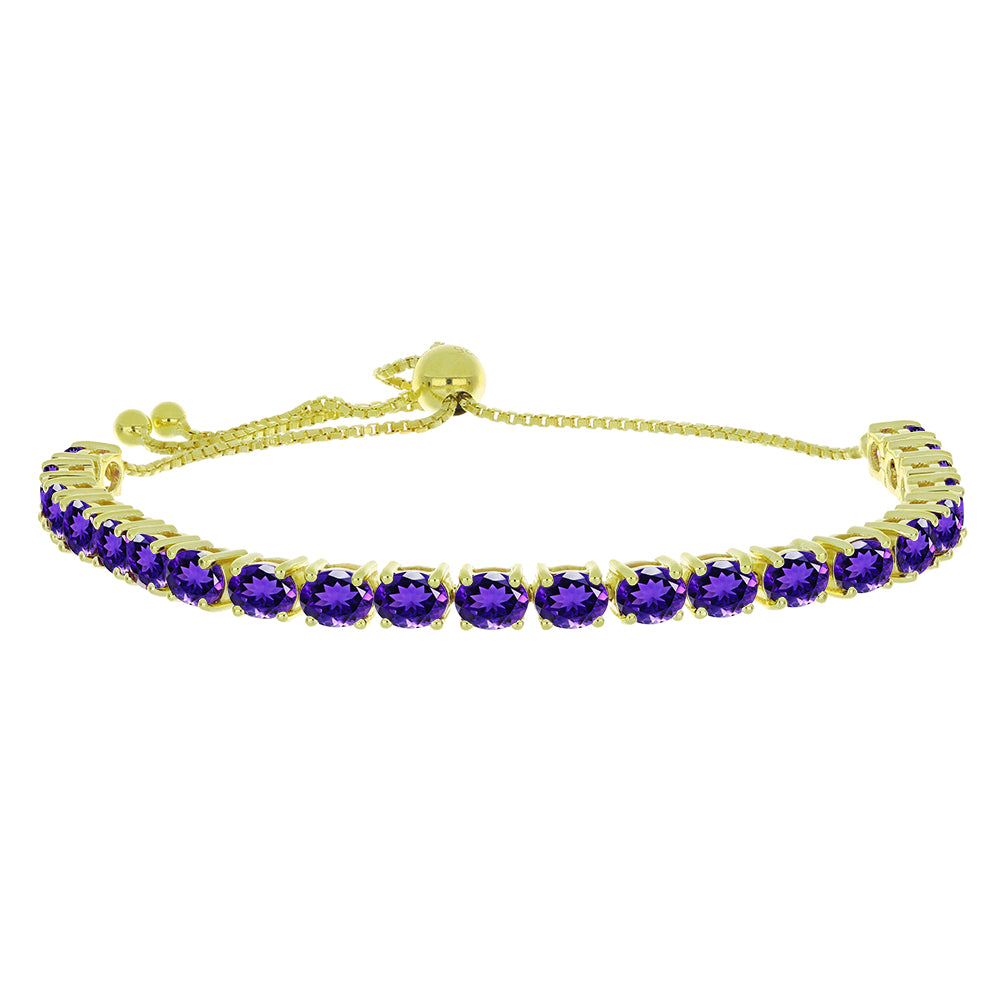 Pozlacený Stříbrný Náramek s Marockým Ametystem 1 