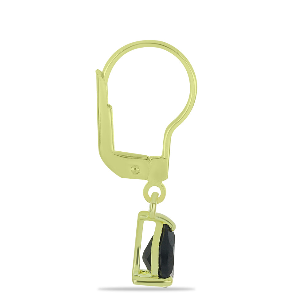 Pozlacené Stříbrné Náušnice s Černým spinelem