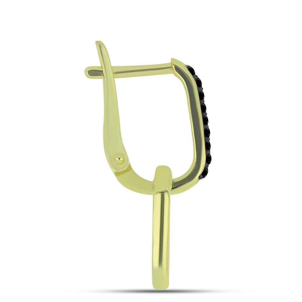 Pozlacené Stříbrné Náušnice s Černým spinelem 2 