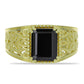 Pozlacený Stříbrný Prsten s Černým spinelem