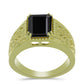 Pozlacený Stříbrný Prsten s Černým spinelem