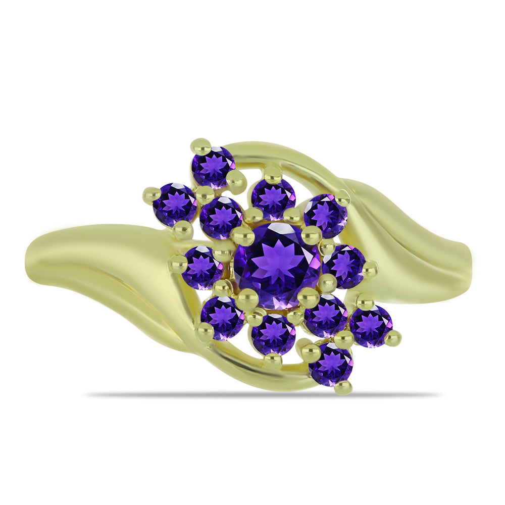 Pozlacený Stříbrný Prsten s Marockým Ametystem 1 