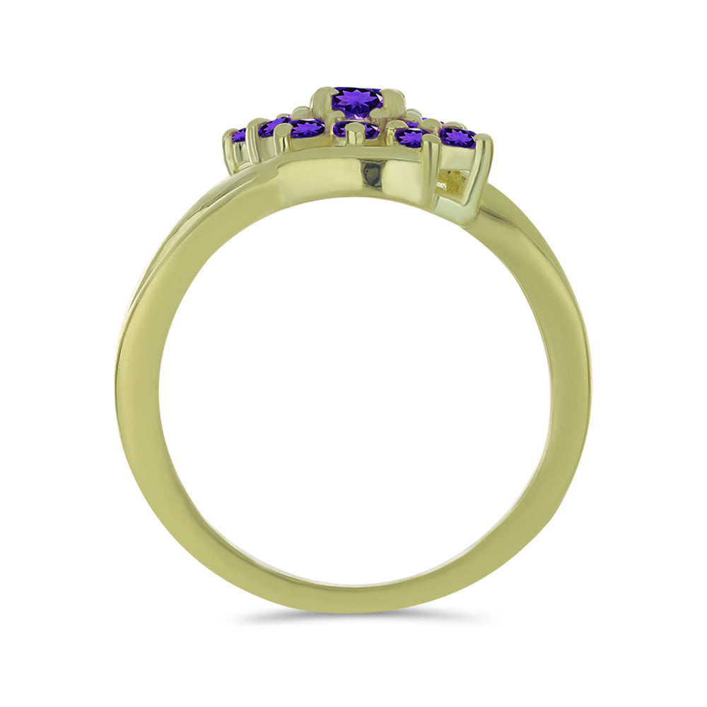 Pozlacený Stříbrný Prsten s Marockým Ametystem