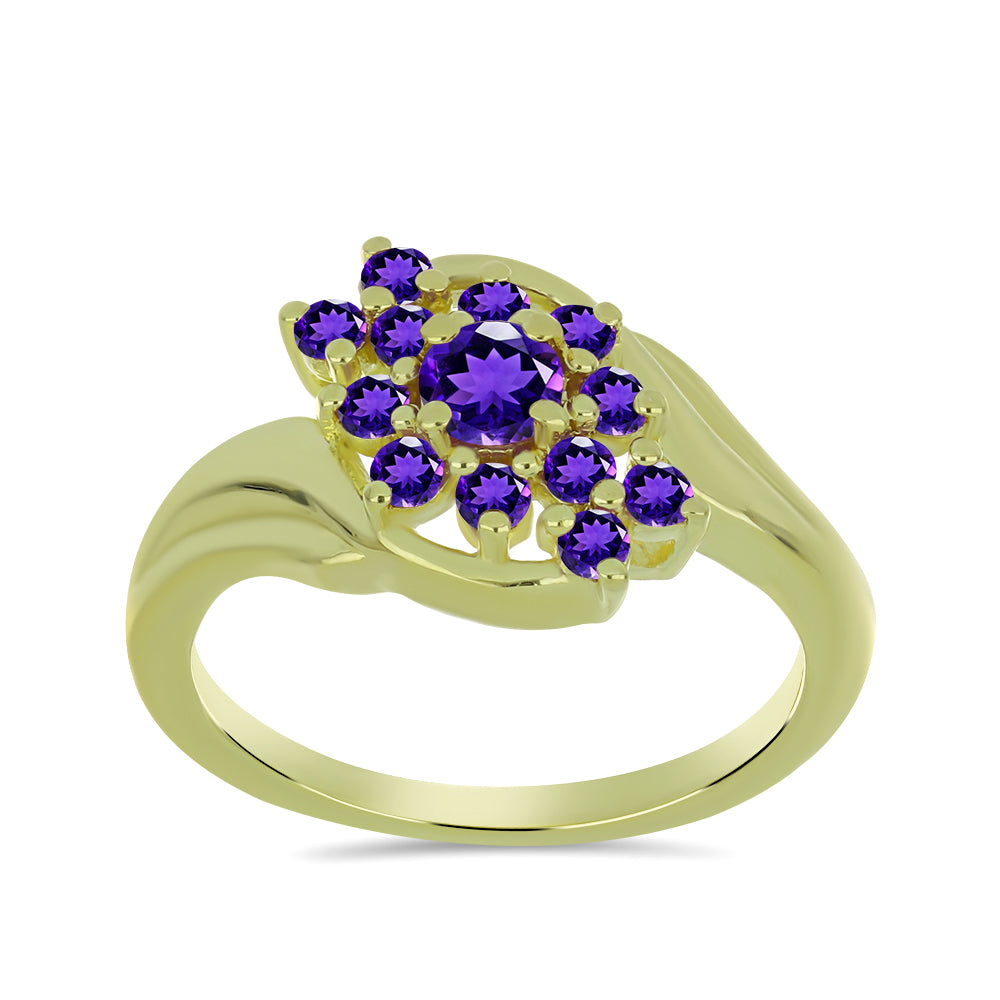 Pozlacený Stříbrný Prsten s Marockým Ametystem