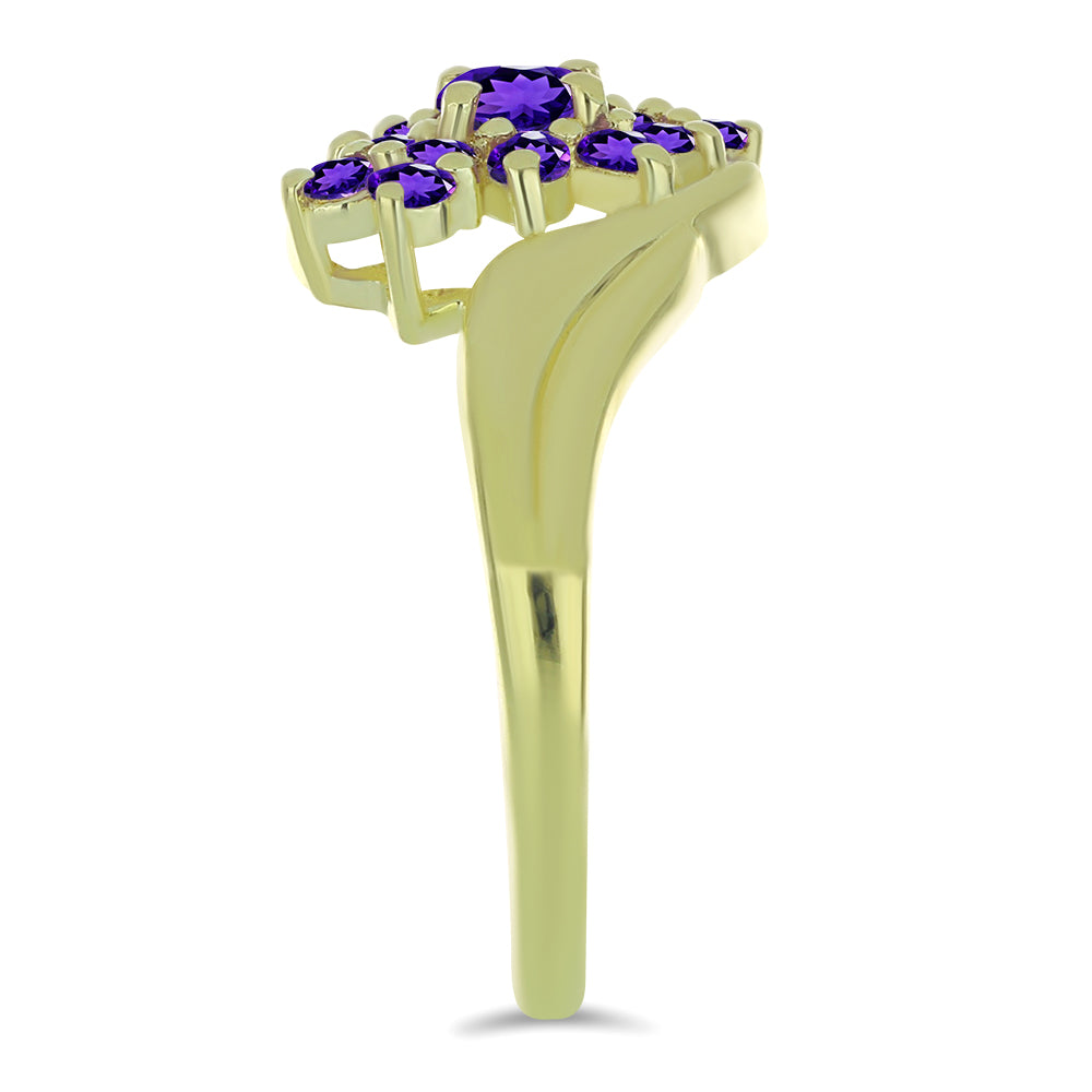 Pozlacený Stříbrný Prsten s Marockým Ametystem 4 