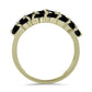 Pozlacený Stříbrný Prsten s Černým spinelem a Bílým Topazem