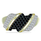 Pozlacený Stříbrný Prsten s Černým spinelem a Bílým Topazem