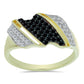 Pozlacený Stříbrný Prsten s Černým spinelem a Bílým Topazem
