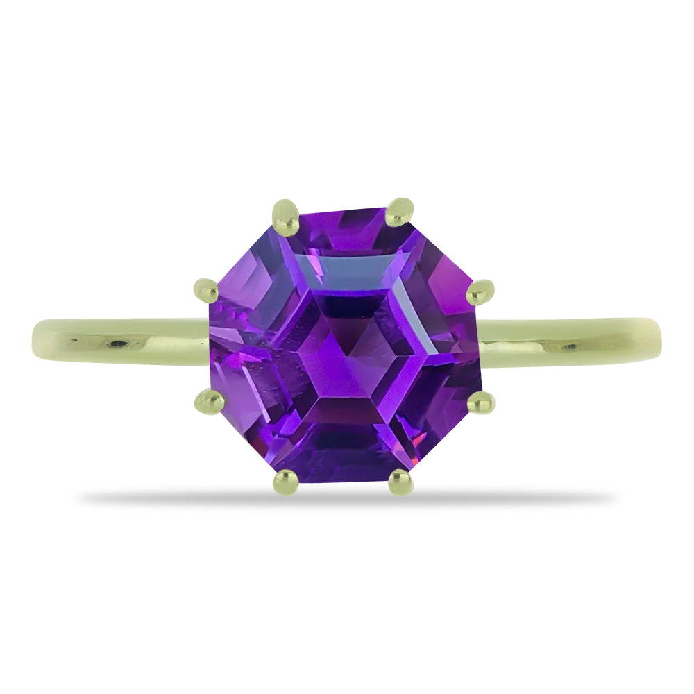 Pozlacený Stříbrný Prsten s Marockým Ametystem