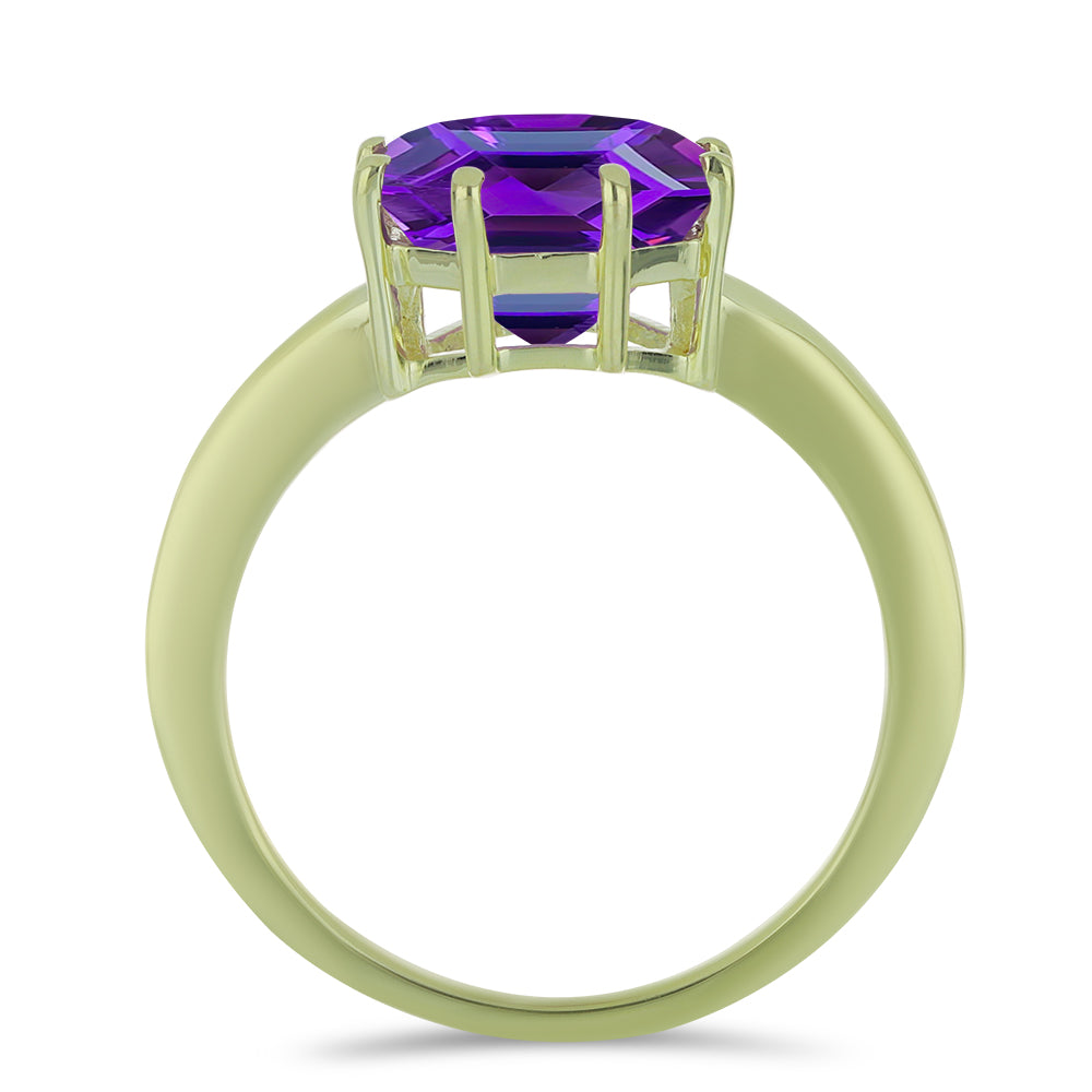 Pozlacený Stříbrný Prsten s Marockým Ametystem