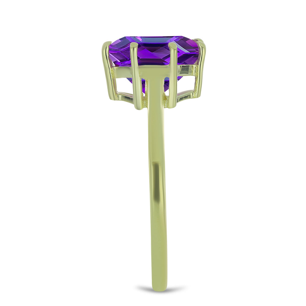 Pozlacený Stříbrný Prsten s Marockým Ametystem 4 