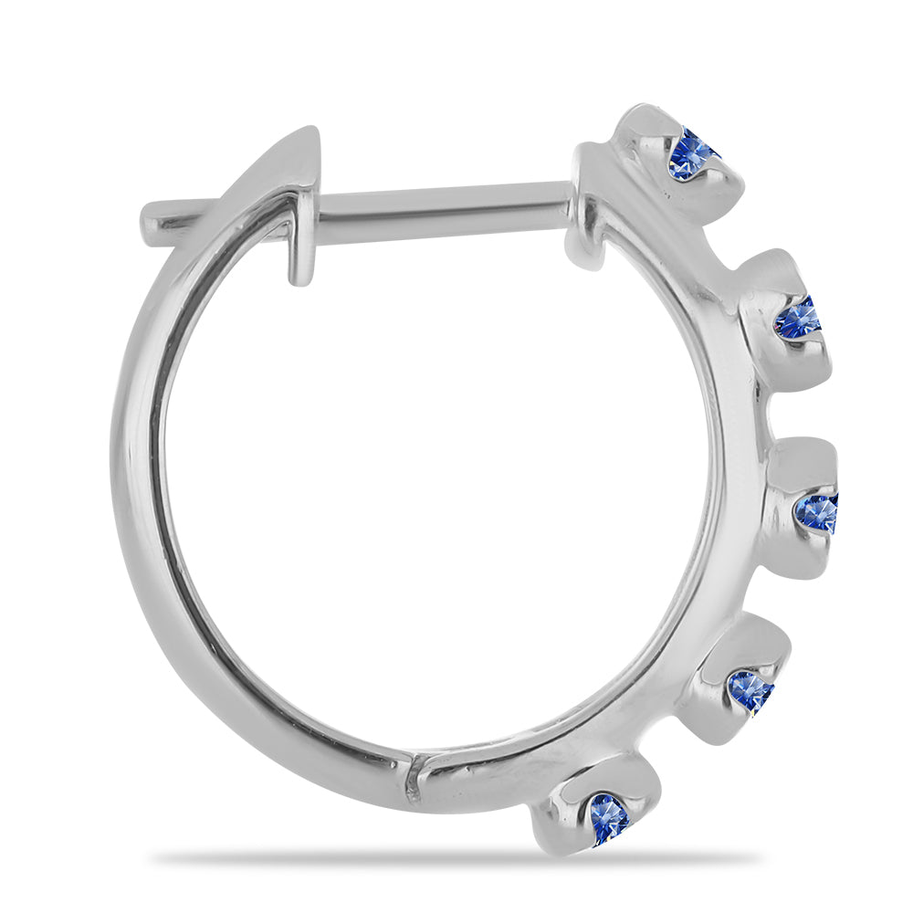 Stříbrné Náušnice s Certifikovaný Královským modrým moissanitem pěstovaný v laboratoři 2 