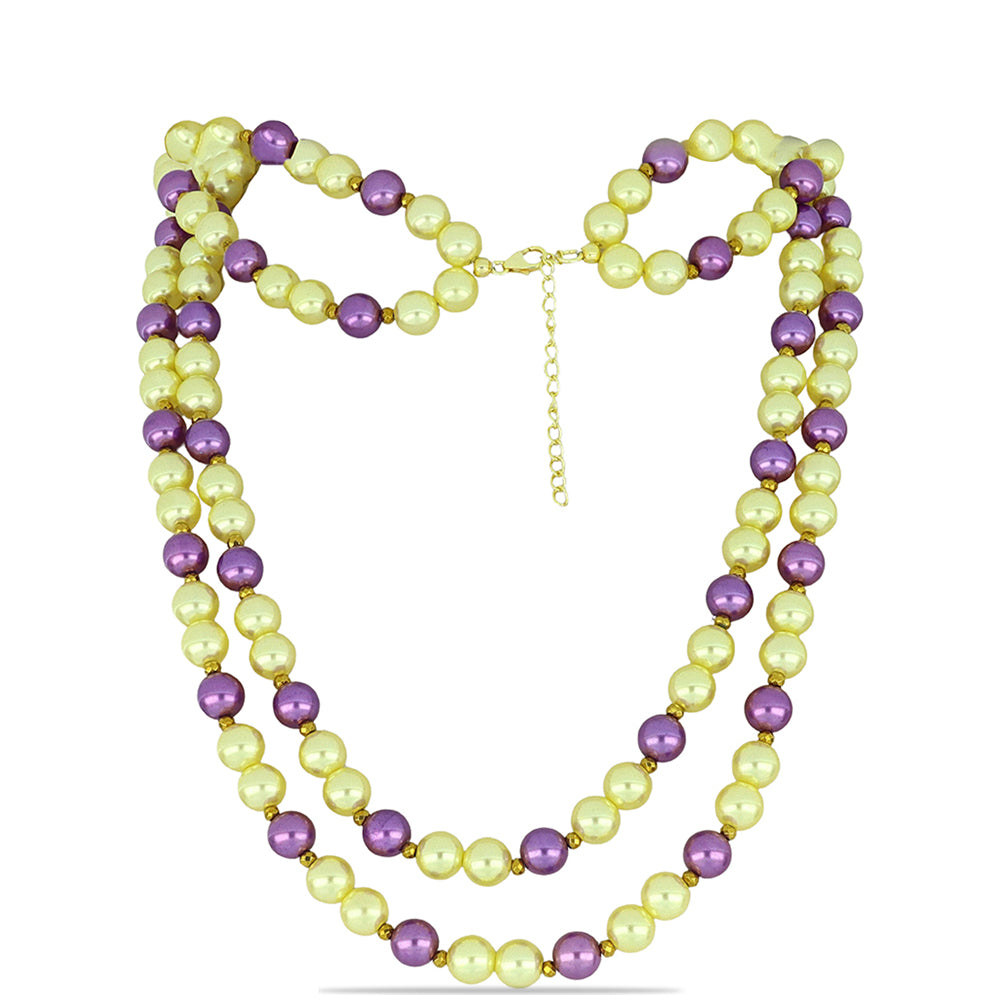 Pozlacené Stříbro 925/1000 - Náhrdelník s Broskvovou Sladkovodní Perlou a Hematitem (pohoří Cerro Bolívar) - Karátové číslo: 306.29. přibližná hmotnost: 62.26 gramů