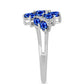 Stříbrný Prsten s Australským Modrým Safírem a Bílým Topazem