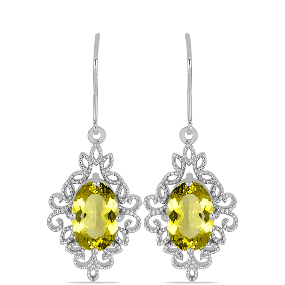 Stříbrné Náušnice s Citronovým Topazem 1 