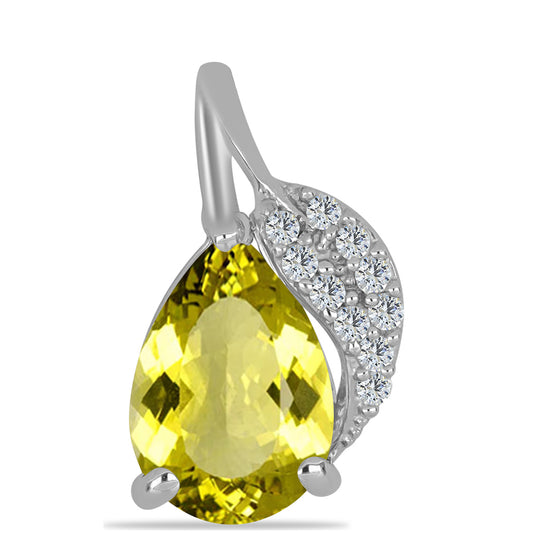 Stříbrný Přívěsek s Citronovým Topazem a Bílým Topazem