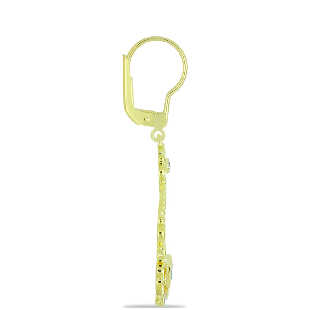 Pozlacené Stříbrné Náušnice s Welo opálem a Chakra Turmalínem 2 