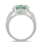 Stříbrný Prsten se Zeleným Ametystem a Bílým Topazem