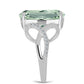Stříbrný Prsten se Zeleným Ametystem a Bílým Topazem