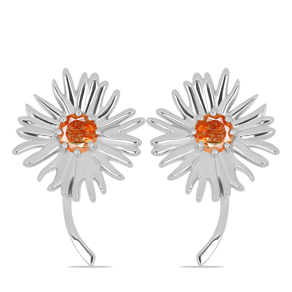 Stříbrné Náušnice s Oregonským Slunečním Kamenem