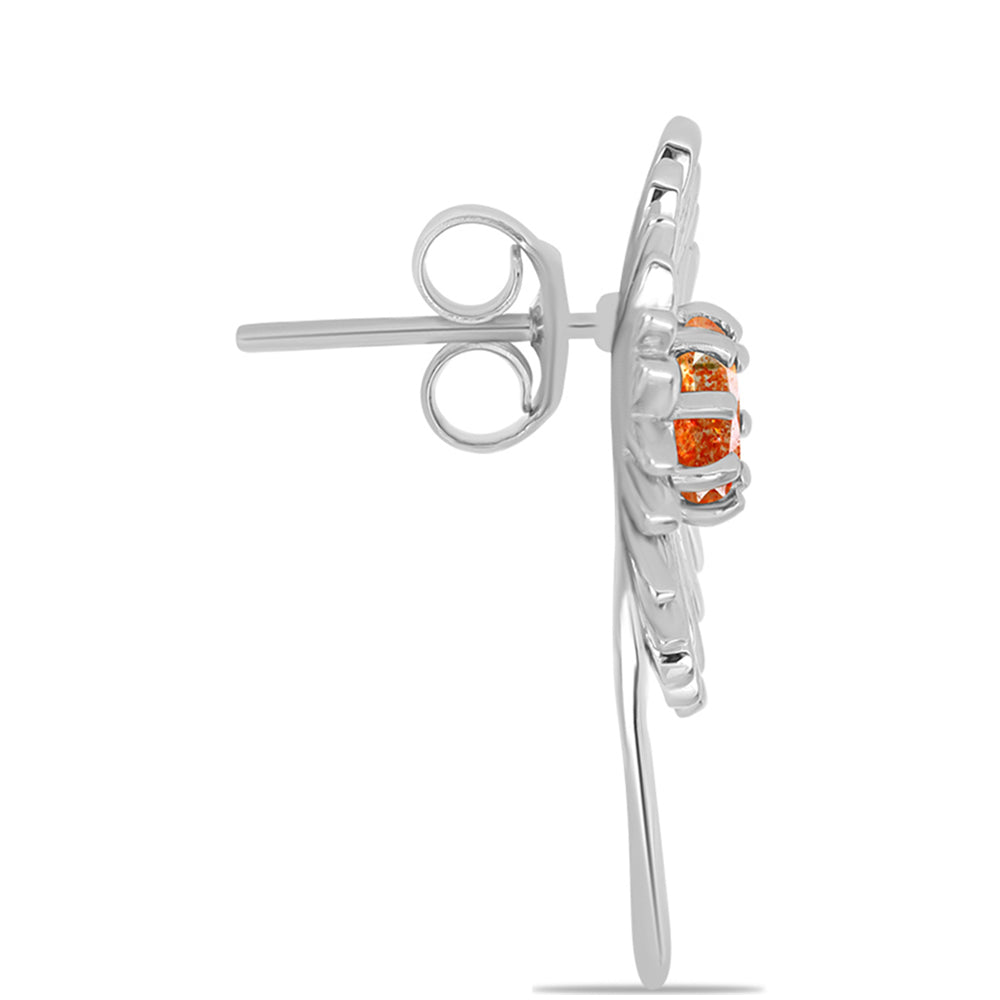 Stříbrné Náušnice s Oregonským Slunečním Kamenem 2 