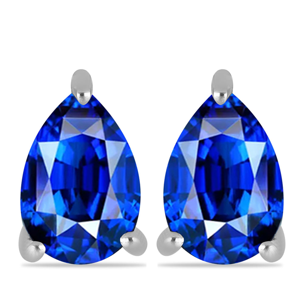 Stříbrné Náušnice s Australským Modrým Safírem 1 