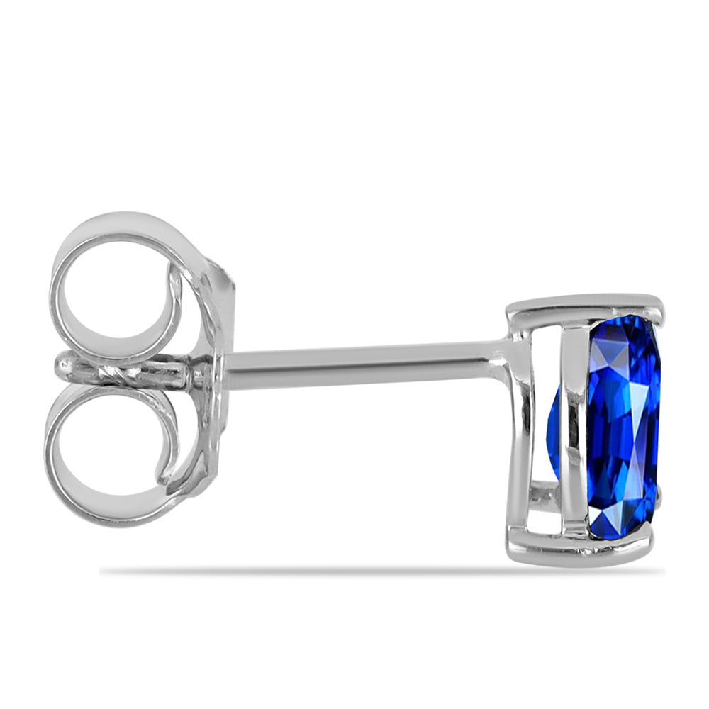 Stříbrné Náušnice s Australským Modrým Safírem 2 