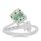Stříbrný Prsten se Zeleným Ametystem a Bílým Topazem