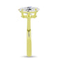 Pozlacené stříbro 925/1000 Prsten s Certifikovaný Diamantem pěstovaný v laboratoři - Karátové číslo: 2.05. přibližná hmotnost: 2.84 gramů