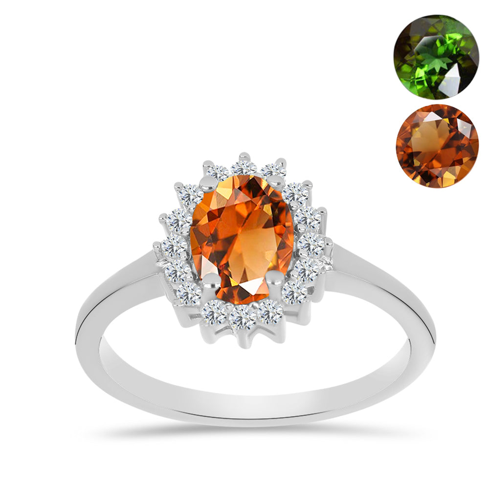 Stříbro 925/1000 Prsten s Certifikovaný Anatolským zultanitem pěstovaný v laboratoři a Bílým Topazem - Karátové číslo: 1.78. přibližná hmotnost: 2.65 gramů 3 