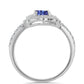 Stříbrný Prsten s Tanzanitem a Bílým Topazem