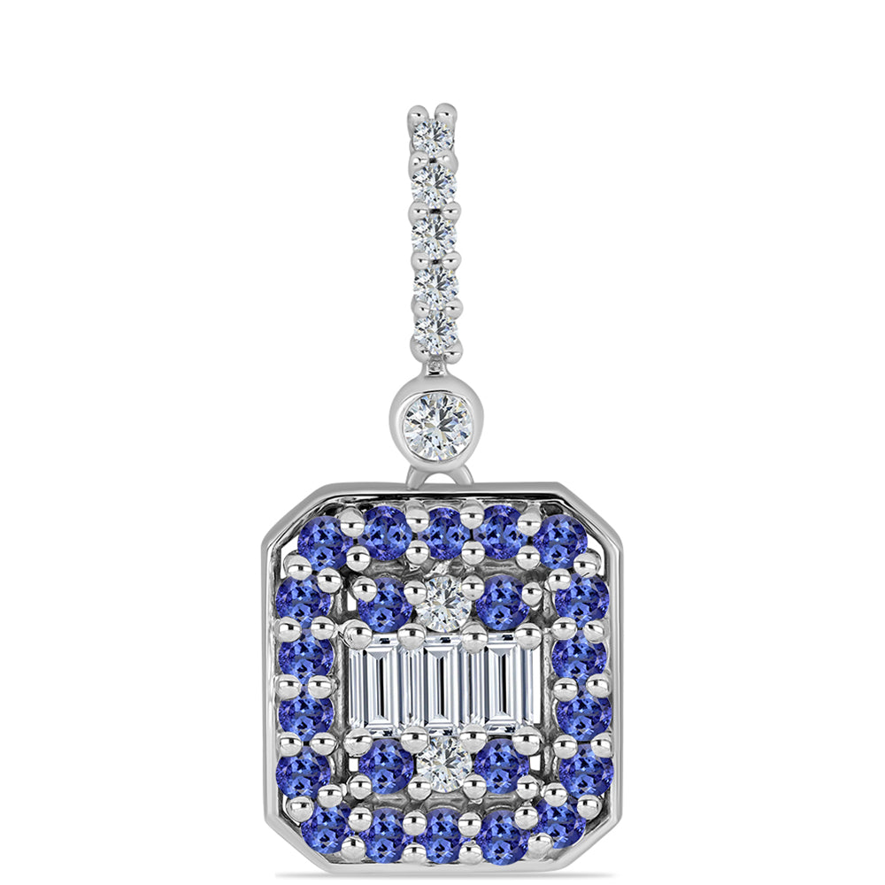 Stříbrný Přívěsek s Tanzanitem a Bílým Topazem 1 