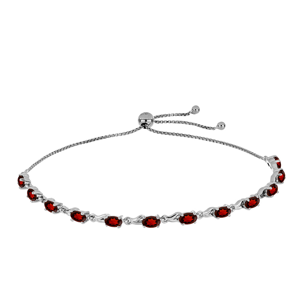 Stříbrný Náramek s Bartonským Granátem 1 
