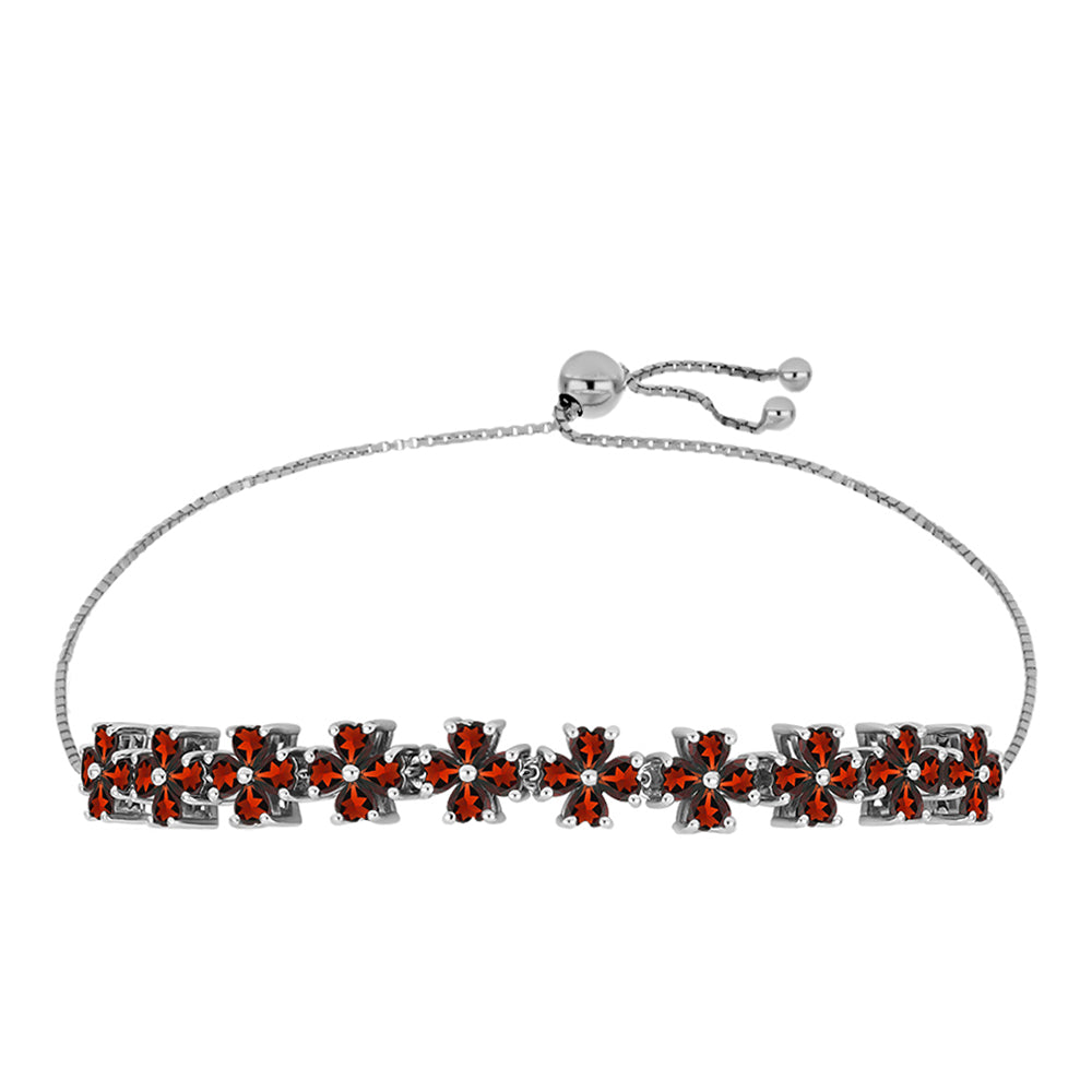 Stříbrný Náramek s Bartonským Granátem 1 