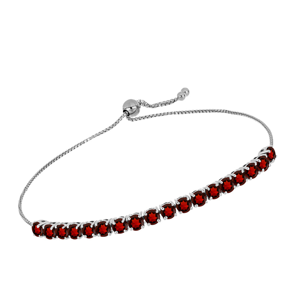 Stříbrný Náramek s Bartonským Granátem 2 