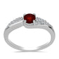 Stříbro 925/1000 - Prsten s Madagaskarským Rubínem a Bílým Topazem - Karátové číslo: 0.94. přibližná hmotnost: 3.01 gramů