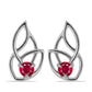 Stříbro 925/1000 - Náušnice s Madagaskarským Rubínem - Karátové číslo: 0.9. přibližná hmotnost: 3.24 gramů
