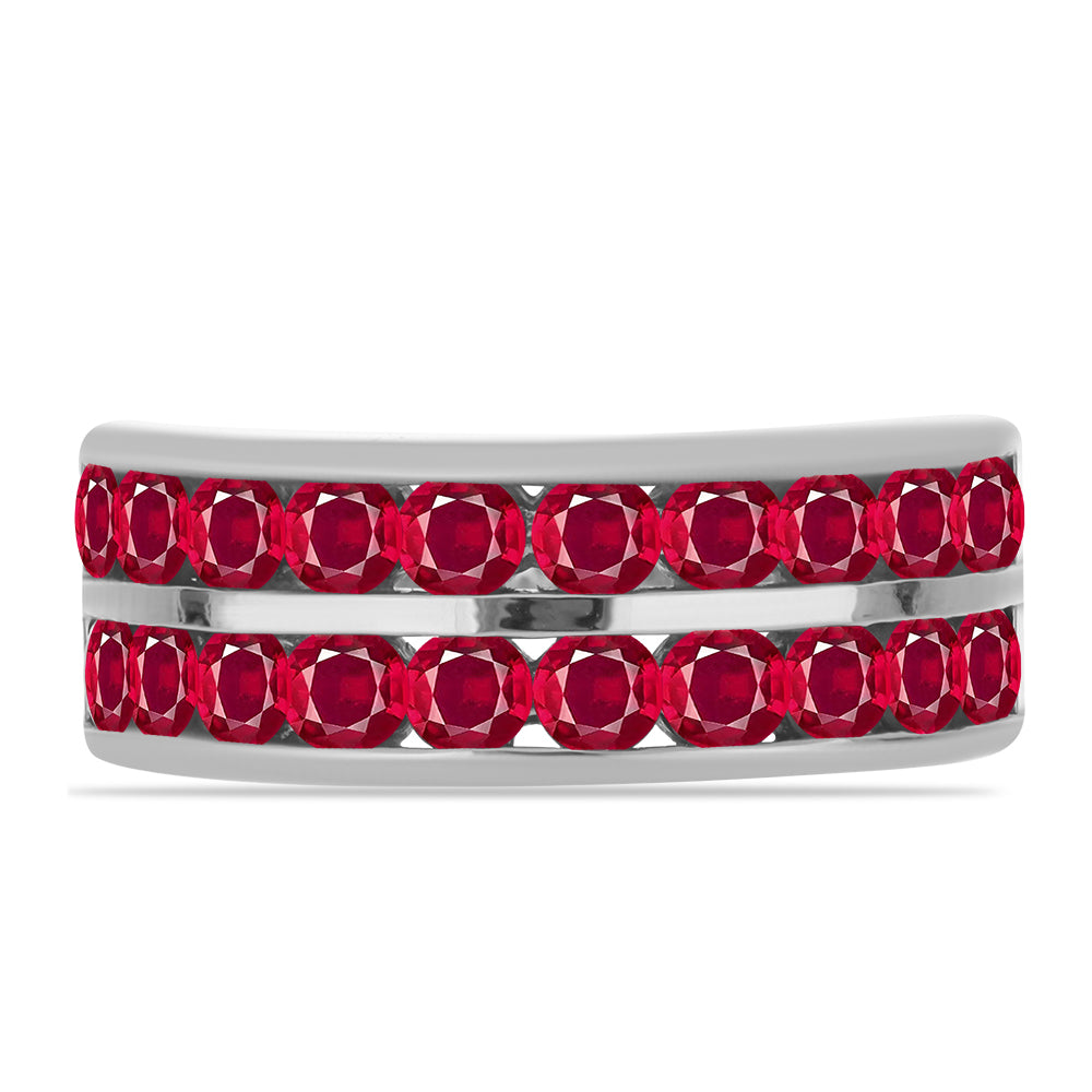 Stříbro 925/1000 Prsten s Madagaskarským Rubínem - Karátové číslo: 3.24. přibližná hmotnost: 5.97 gramů