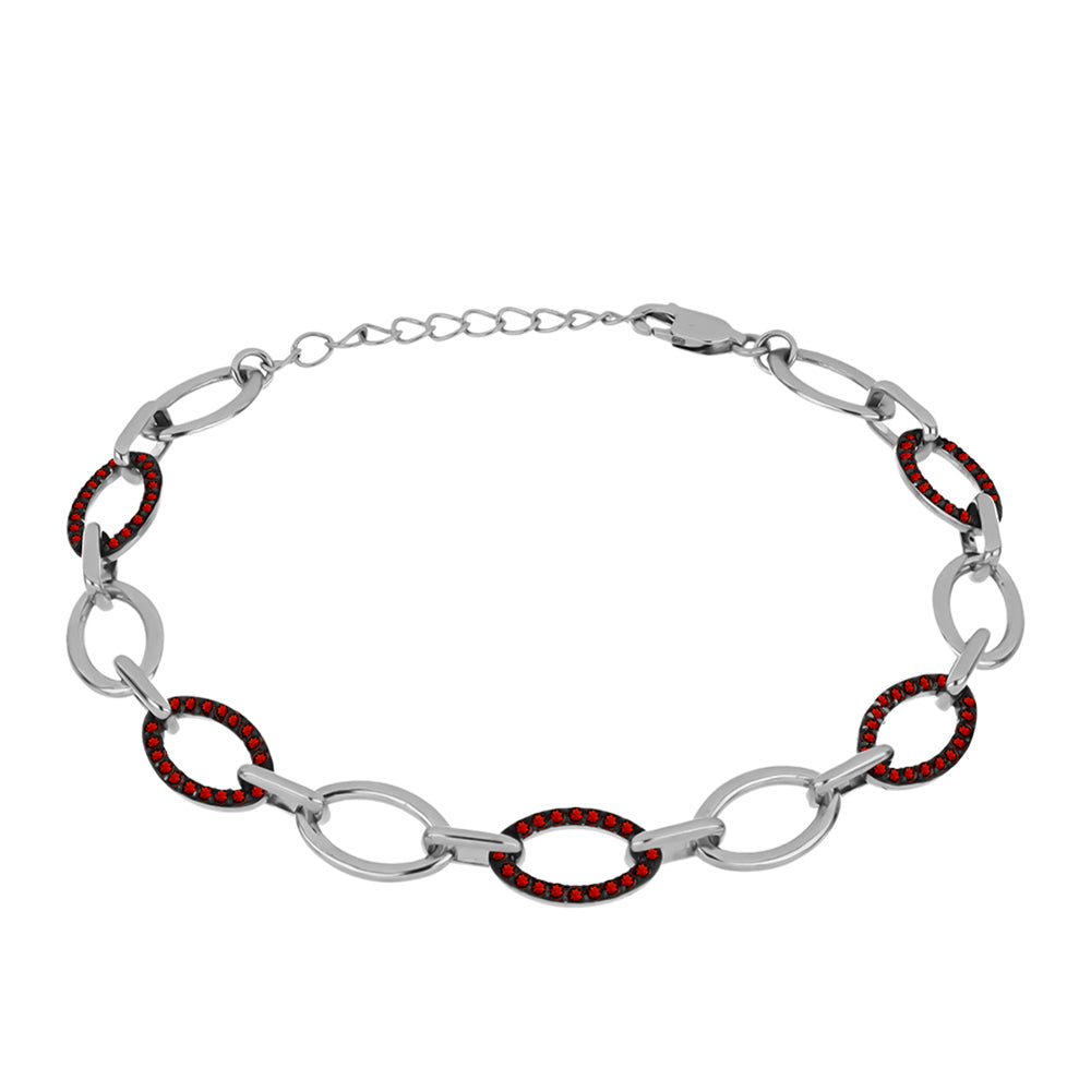 Stříbrný Náramek s Bartonským Granátem 1 