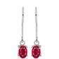 Stříbro 925/1000 Náušnice s Madagaskarským Rubínem - Karátové číslo: 1.33. přibližná hmotnost: 1.58 gramů