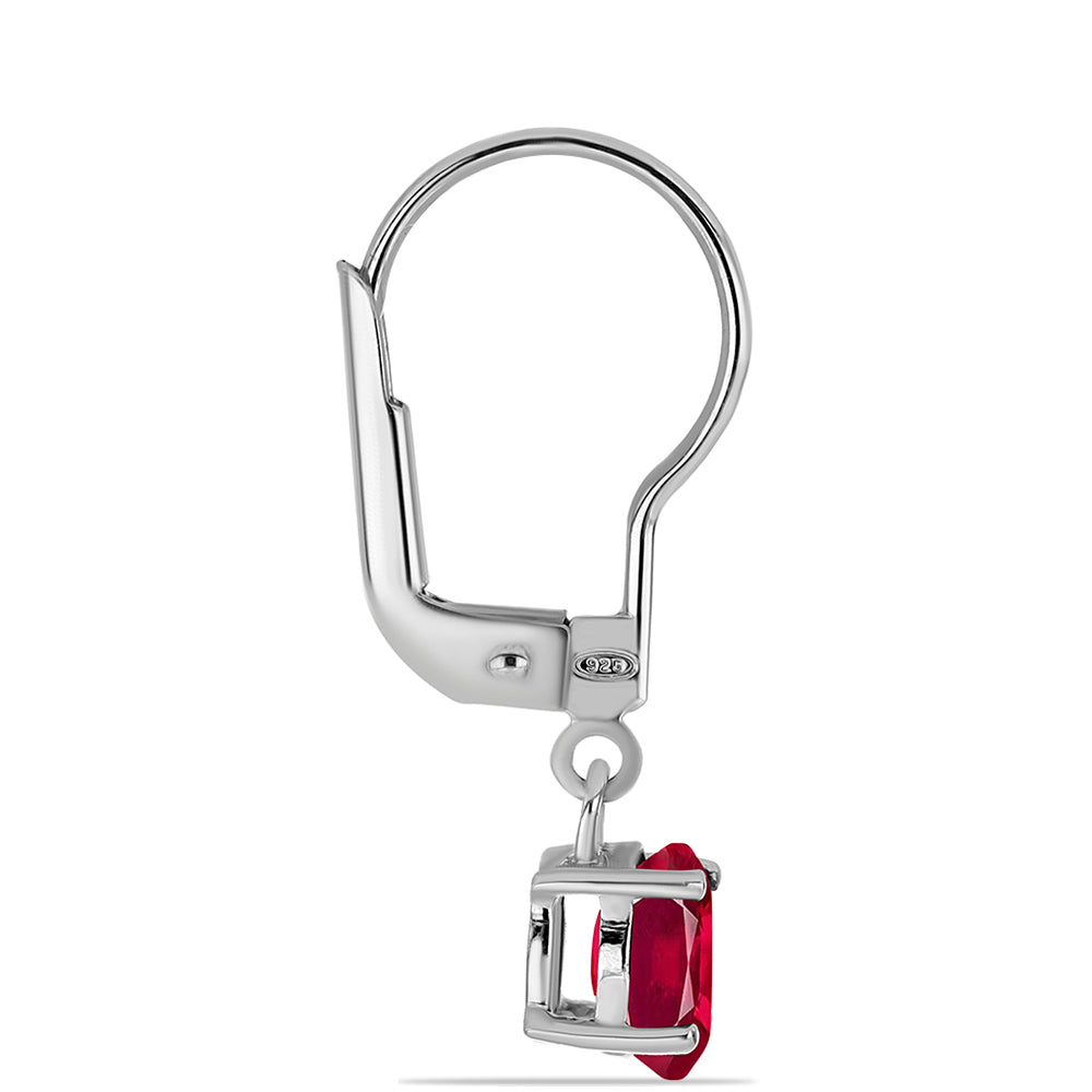 Stříbro 925/1000 Náušnice s Madagaskarským Rubínem - Karátové číslo: 1.33. přibližná hmotnost: 1.58 gramů 2 