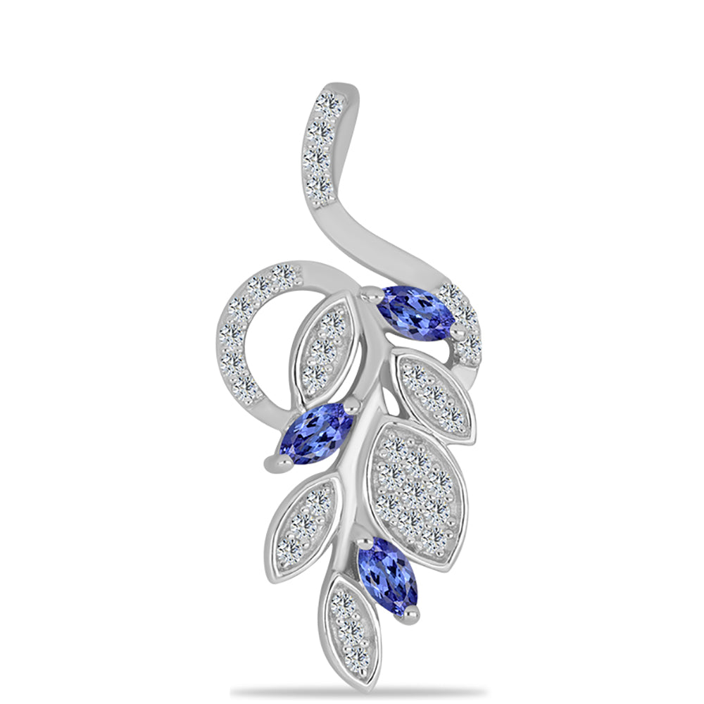 Stříbrný Přívěsek s Tanzanitem a Bílým Topazem