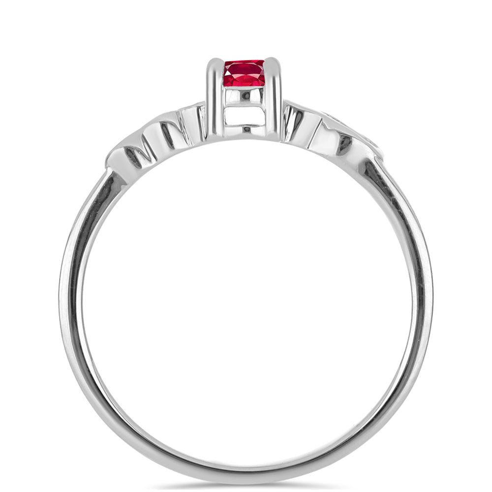Stříbro 925/1000 - Prsten s Madagaskarským Rubínem - Karátové číslo: 0.37. přibližná hmotnost: 1.84 gramů
