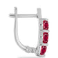 Stříbro 925/1000 - Náušnice s Madagaskarským Rubínem - Karátové číslo: 2.51. přibližná hmotnost: 2.9 gramů