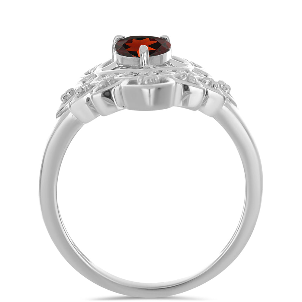 Stříbro 925/1000 Prsten s Bartonským Granátem - Karátové číslo: 0.75. přibližná hmotnost: 3.58 gramů 2 