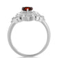 Stříbro 925/1000 Prsten s Bartonským Granátem - Karátové číslo: 0.75. přibližná hmotnost: 3.58 gramů
