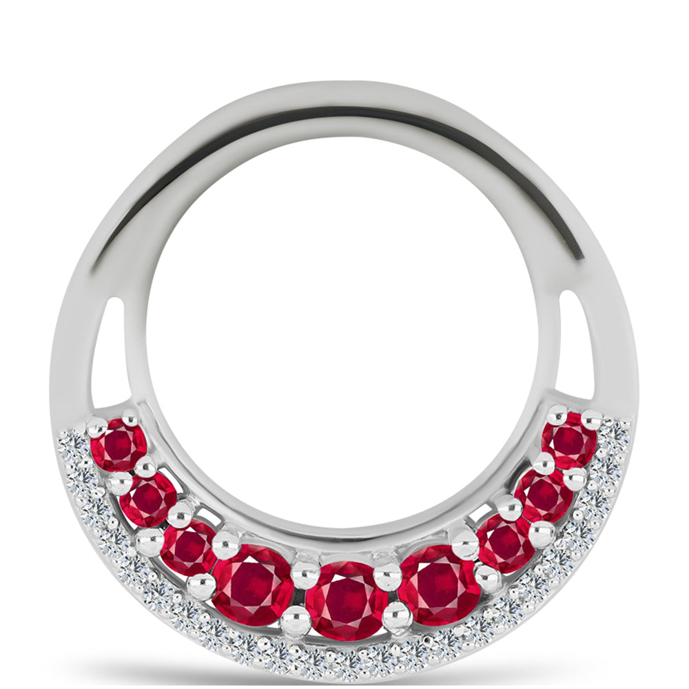 Stříbro 925/1000 - Přívěsek s Madagaskarským Rubínem a Bílým Topazem - Karátové číslo: 0.97. přibližná hmotnost: 3.33 gramů