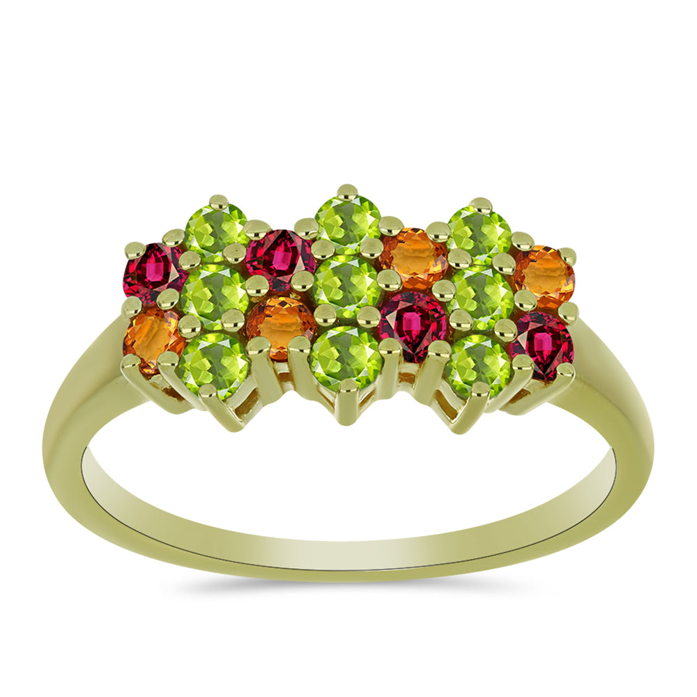 Pozlacený Stříbrný Prsten s Chakra Turmalínem