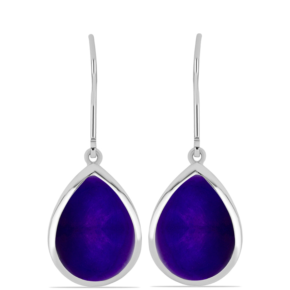 Stříbro 925/1000 - Náušnice s Purpurovým Jadeitem - Karátové číslo: 10.93. přibližná hmotnost: 5.41 gramů 1 