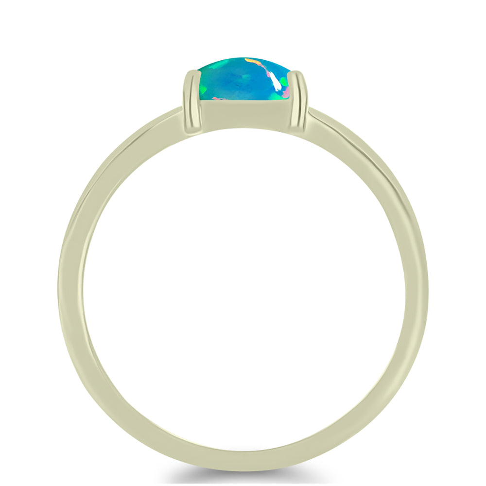 Pozlacené Stříbro 925/1000 - Prsten s etiopským Paraiba modrým opálem - Karátové číslo: 0.37. přibližná hmotnost: 1.66 gramů 2 